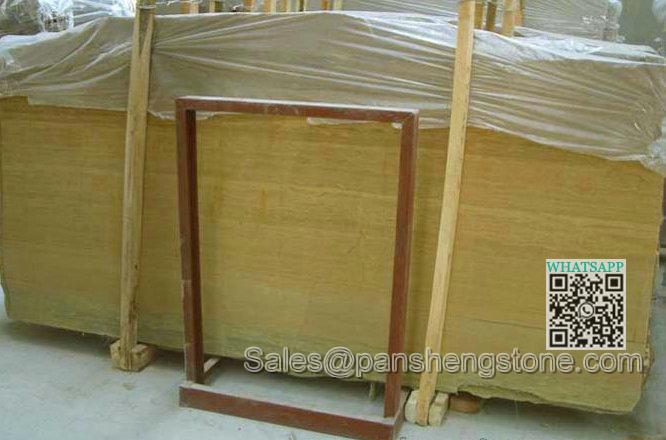 Gold wood grain Travertine slab   Travertine Slabs
