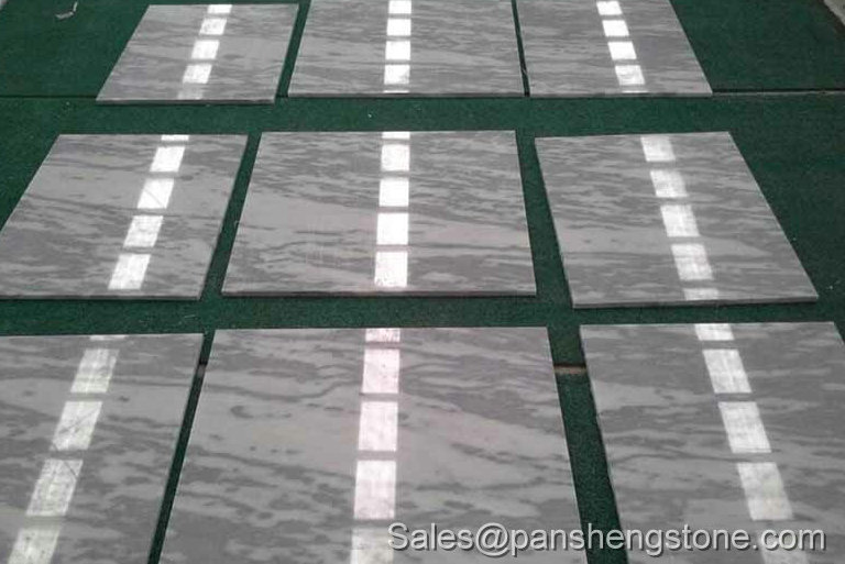 Ink wash painting style white marble tiles   Marble Tiles