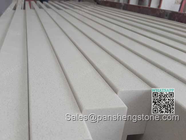 Artificial pure white quartz countertop laminated edge   Quartz Countertops