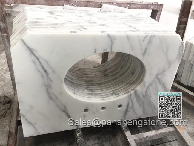 Calacatta white marble vanity tops for bathroom   Marble vanity tops