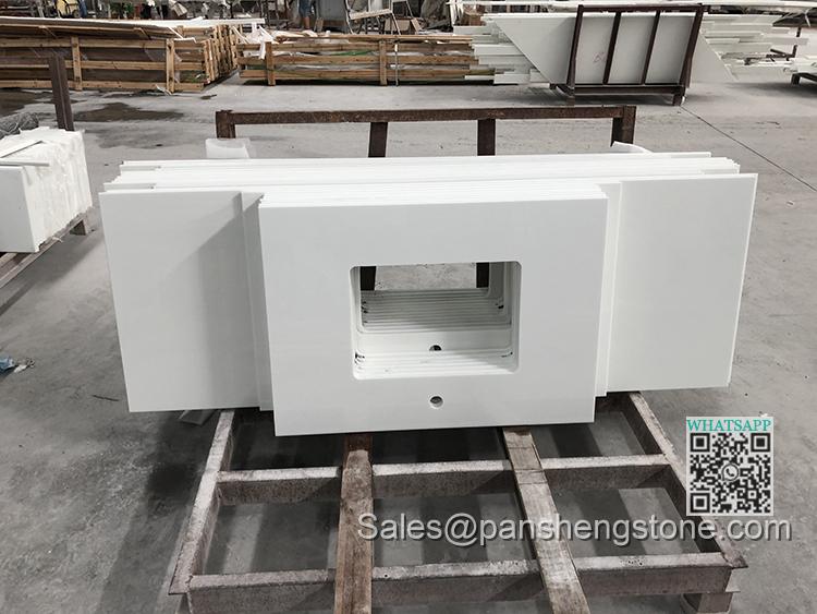 China pure white nano countertop vanity   Nanoglass countertops