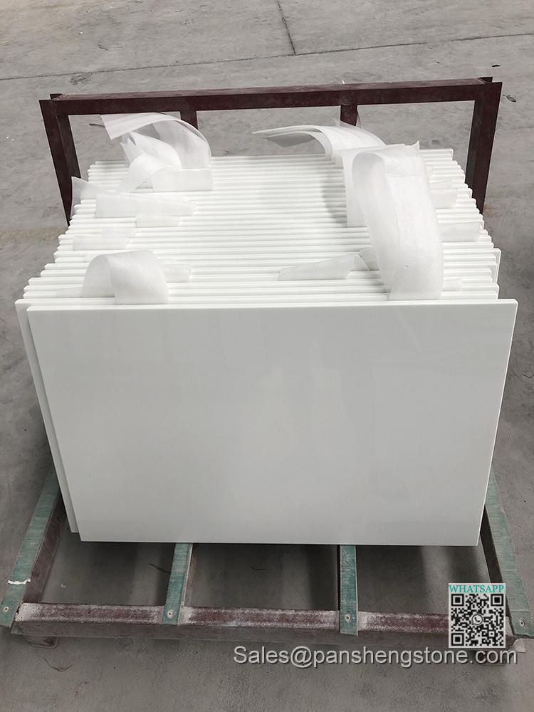 China pure white nano countertop vanity supplier   Nanoglass countertops