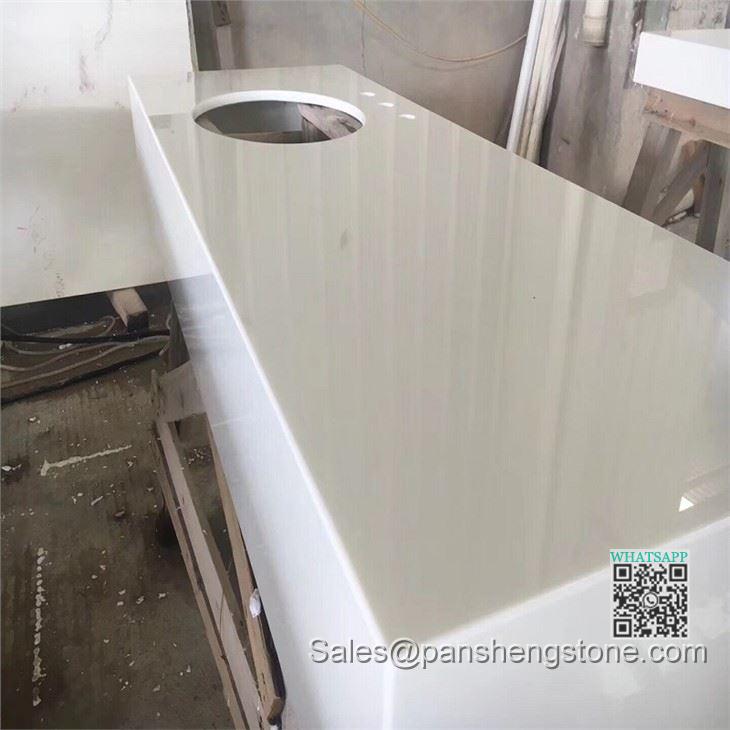 China white nano for kitchen prefab   Nanoglass countertops