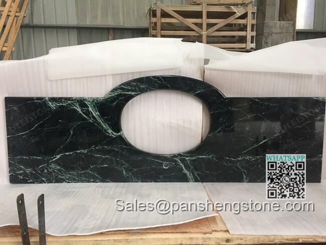 Customized dark green marble vanity tops   Marble vanity tops