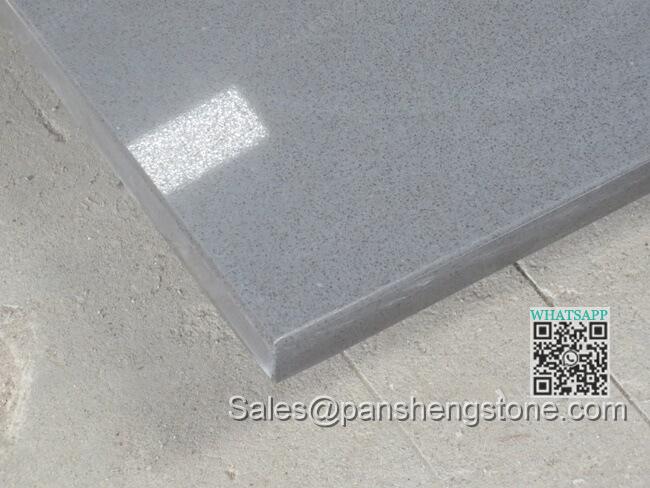 Grey quartz stone table tops countertops edge   Quartz Countertops