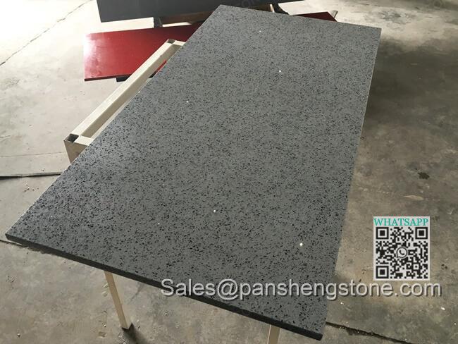 Grey sparkle quartz stone table tops   Quartz Countertops