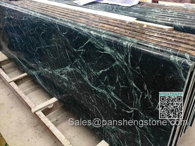 Laminated bullnose dark green marble countertops   Marble countertops