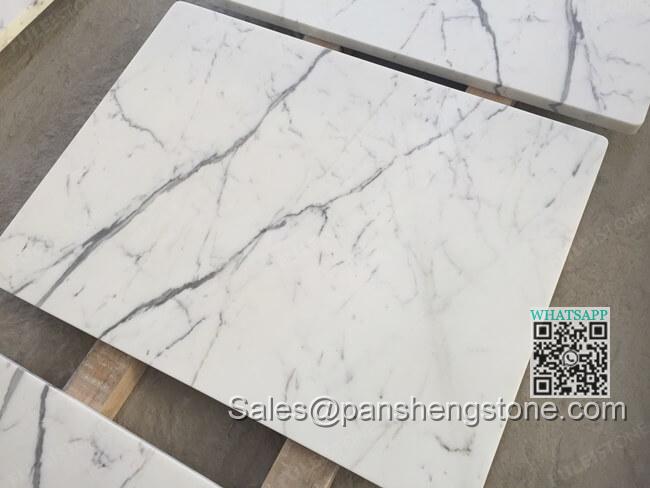 Laminated white statuario marble table tops   Marble worktops