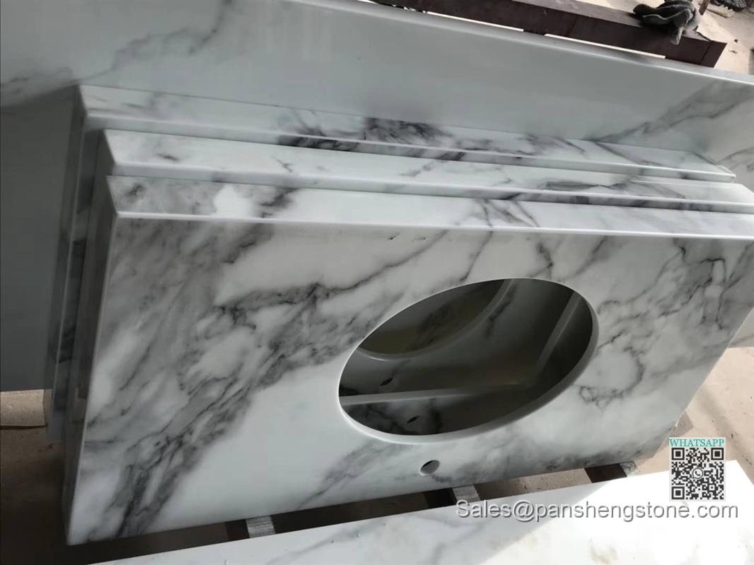 Nano crystallized glass calacatta white countertop   Nanoglass countertops