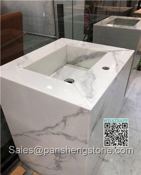 Nano glass calacatta vanity   Nanoglass countertops