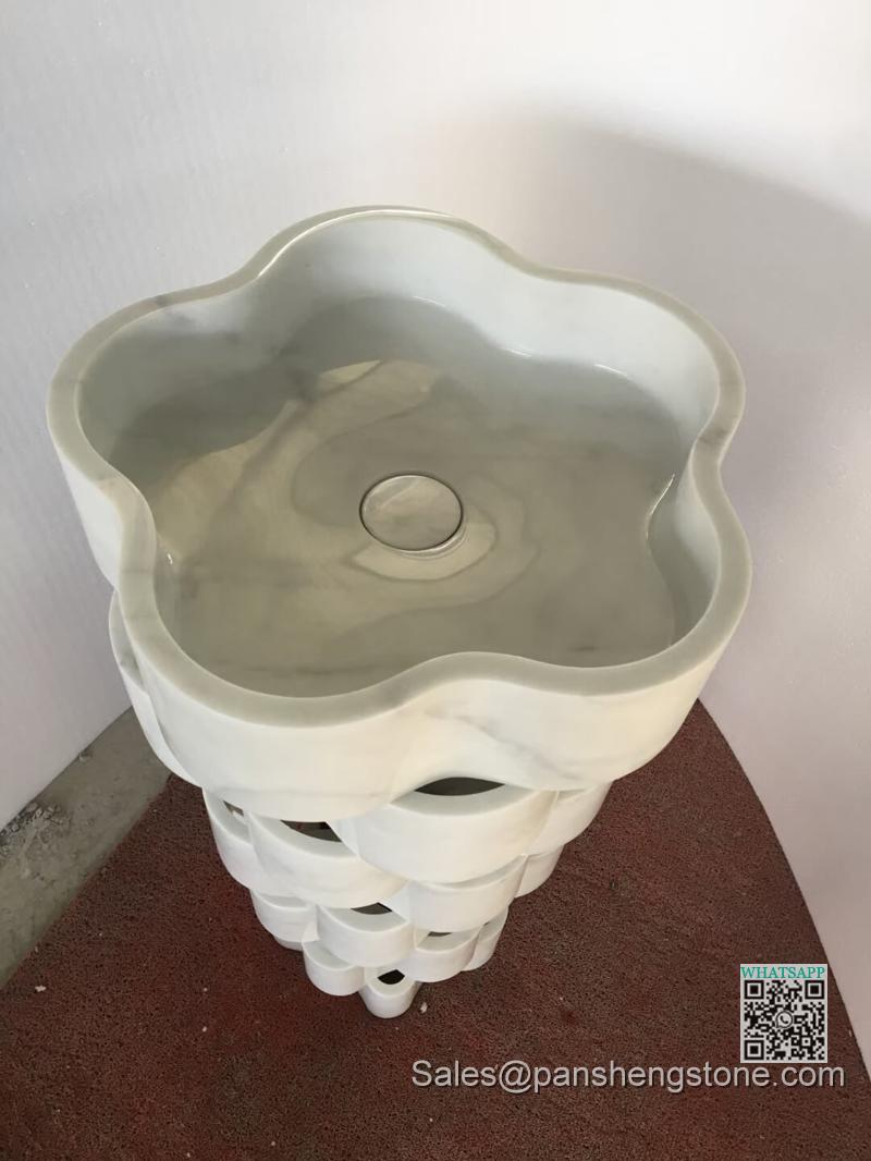 Marble pedestal basin