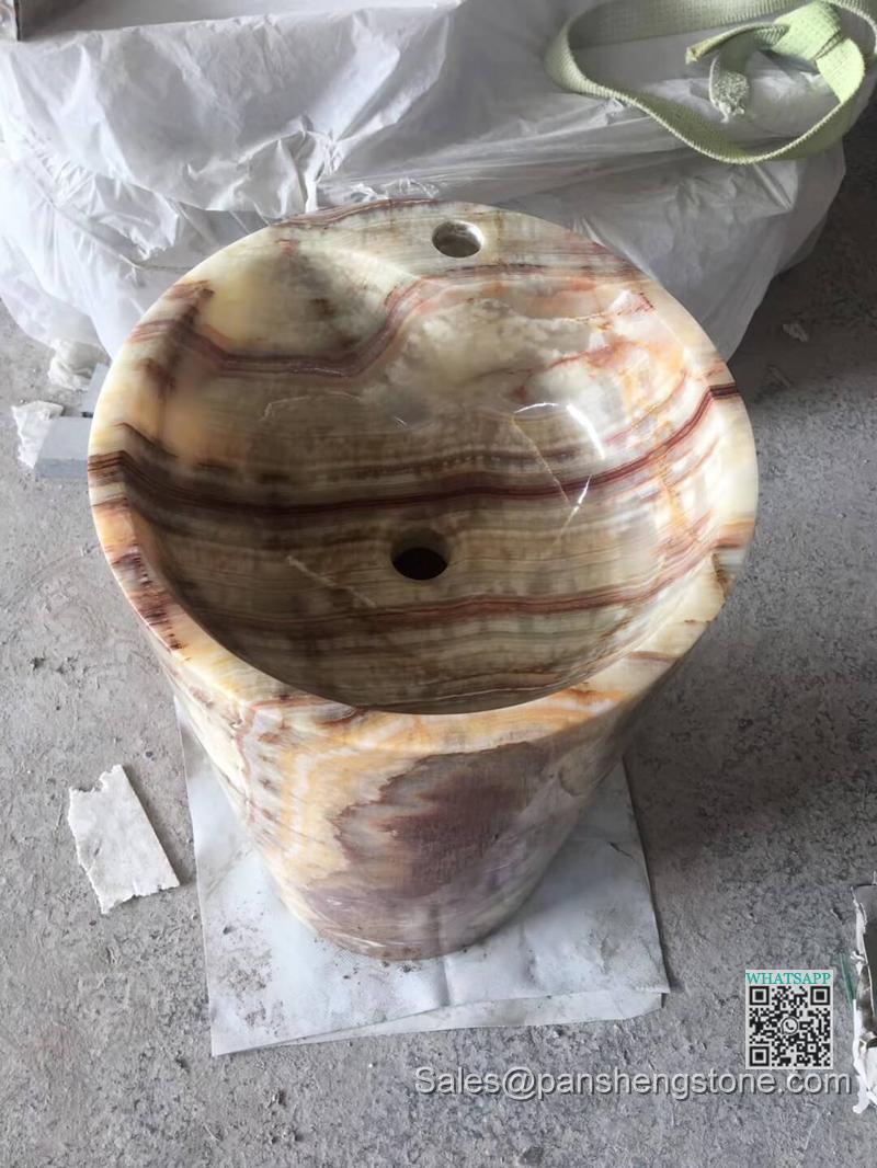 Marble pedestal basin